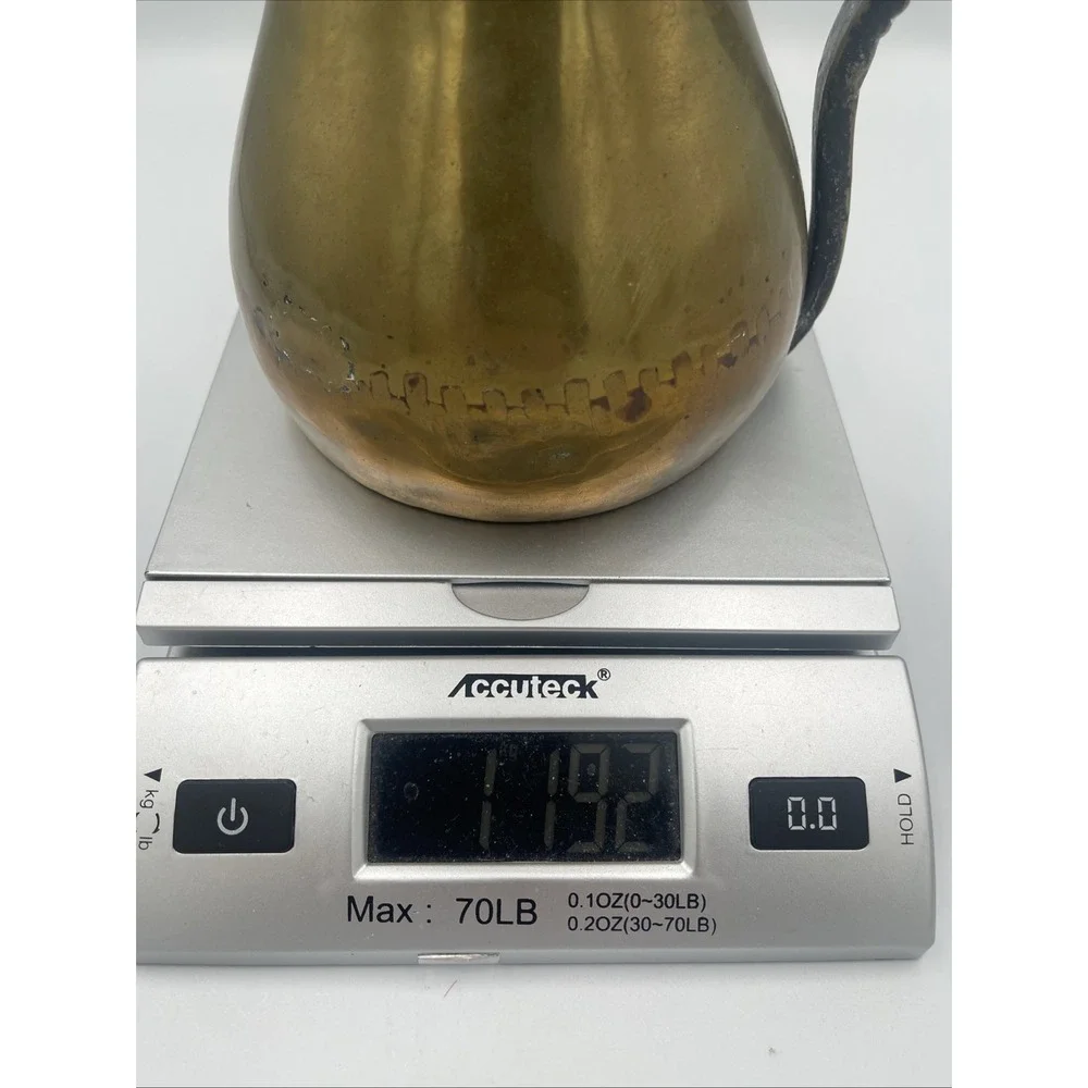 Vintage Brass Arabic Dallah Coffee Pot Middle Eastern Handmade Decor